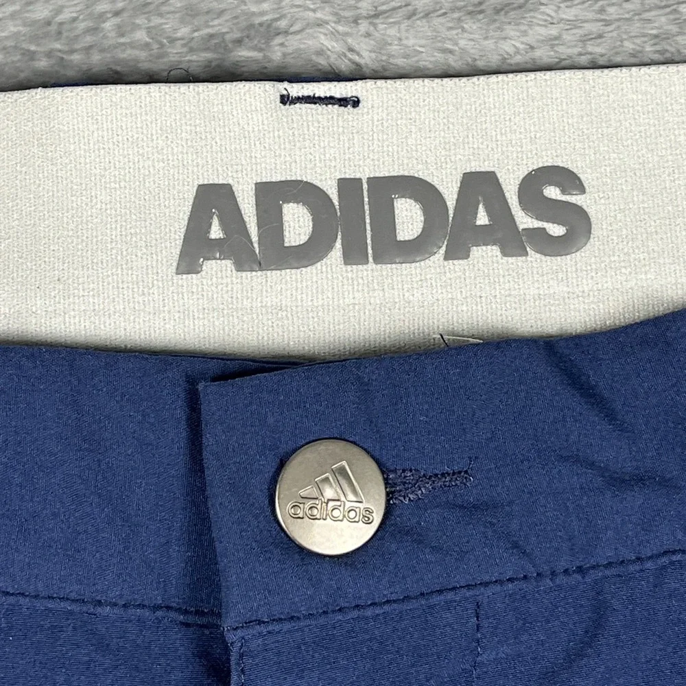Adidas Golf Shorts Mens 32 Blue Stretch Performance Flat Front Gripper Waistband
